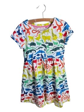 Mini Boden Animals Rainbows Short Sleeve Dress Sz 7/8